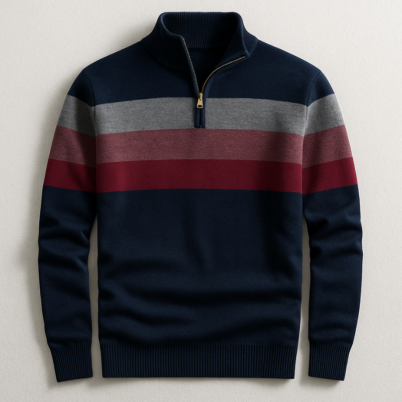 Enzo Men's Pullover with Quarter-Zip