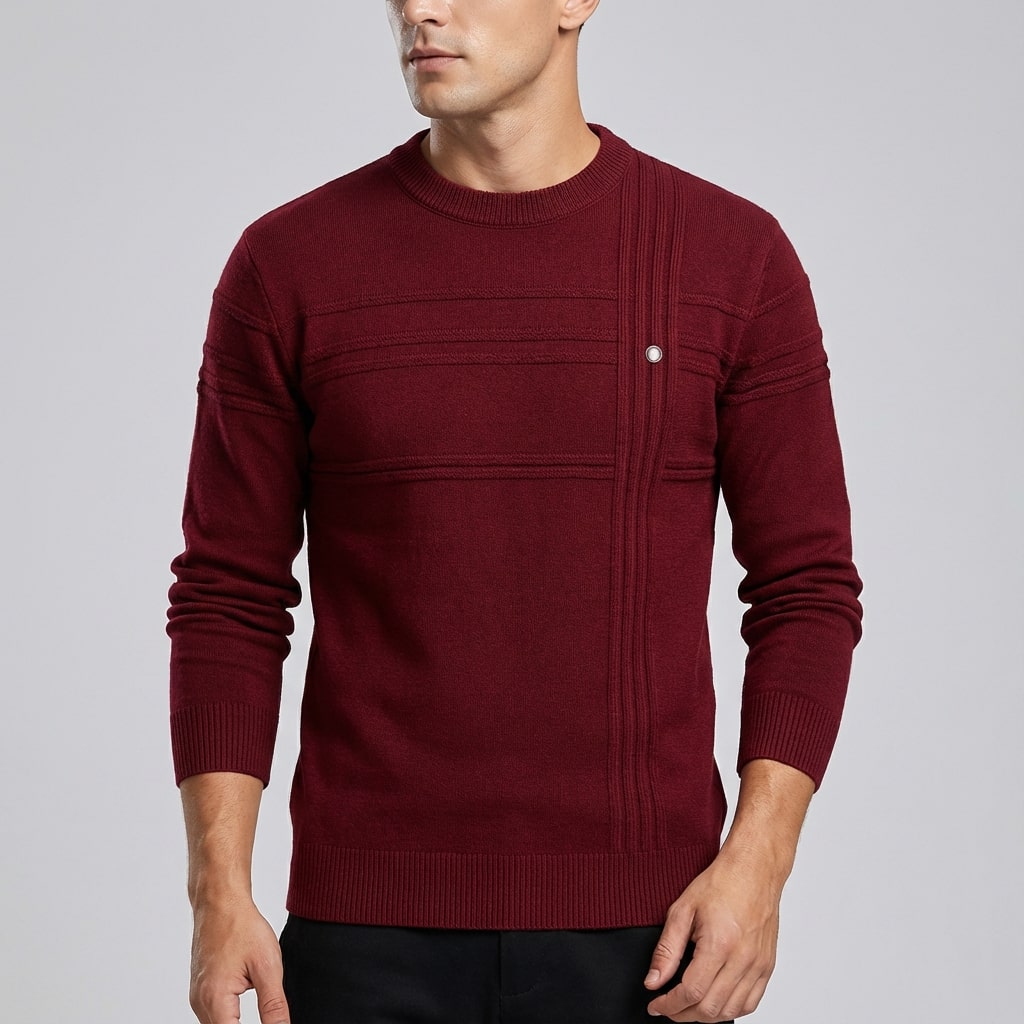 Bradford Men's Midweight Cotton Crew Neck Sweater – Tailored Fit Jumper