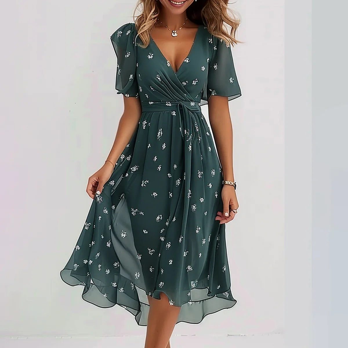Clara Soft Drape Mini Dress – Chic and Feminine Everyday Wear