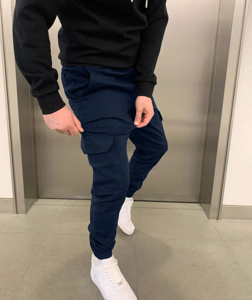 Carter Men's Tapered Cargo Pants with Drawstring Waist & Utility Pockets