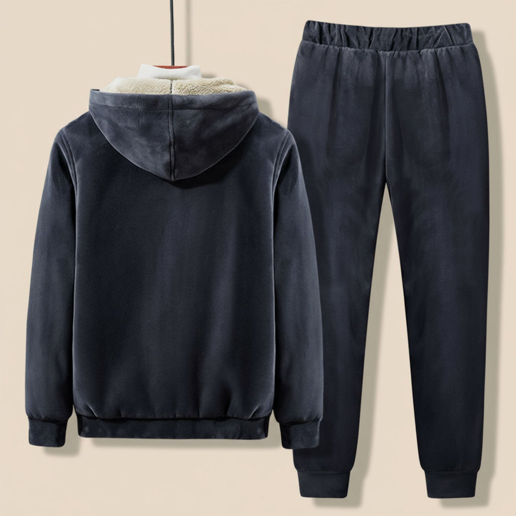 Beau Men's Heavyweight Full-Zip Hoodie and Jogger Tracksuit Set