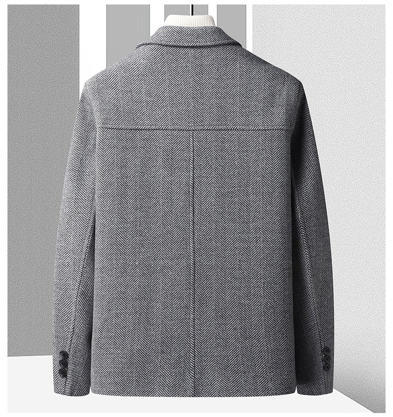 Blake Tailored Fit Herringbone Wool Coat - Superior Warmth