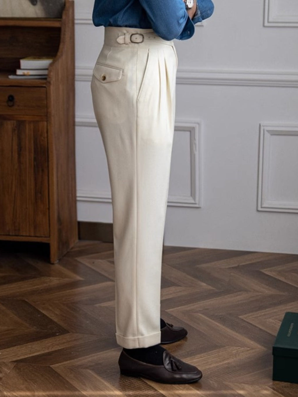 Boston Slim Fit Trousers – Chic Polyester Blend for Easy Elegance