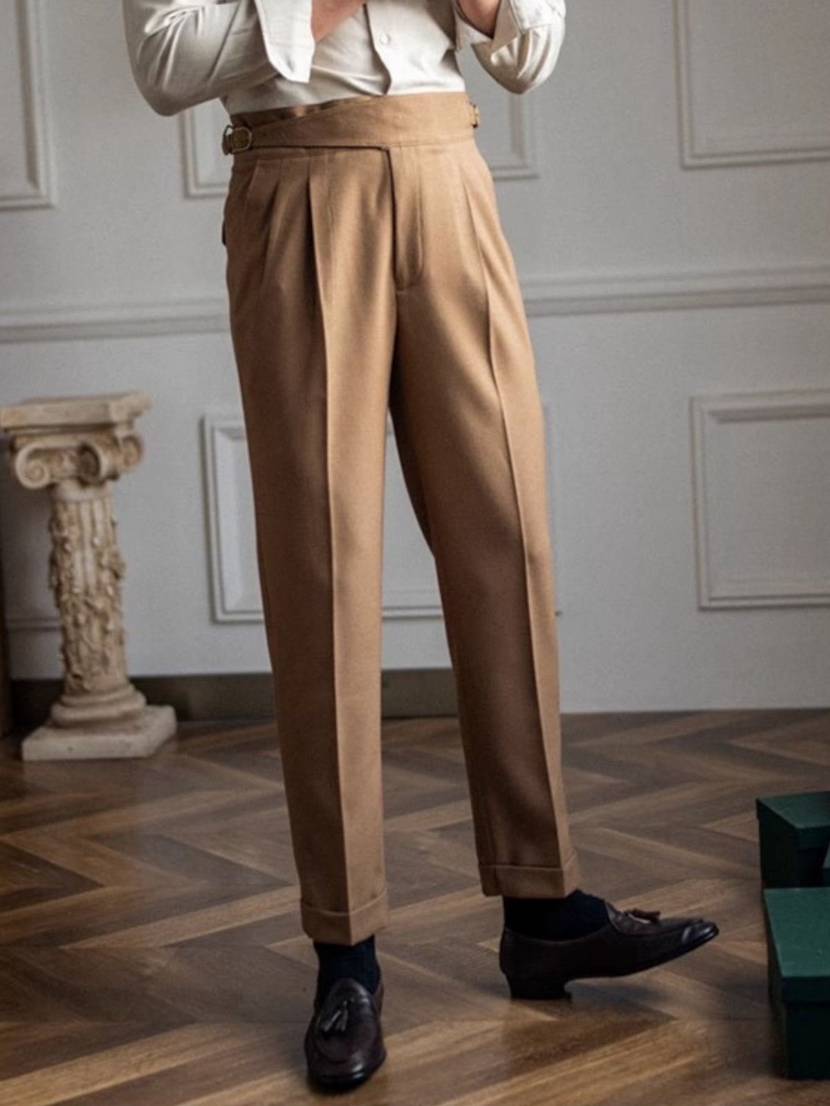 Boston Slim Fit Trousers – Chic Polyester Blend for Easy Elegance