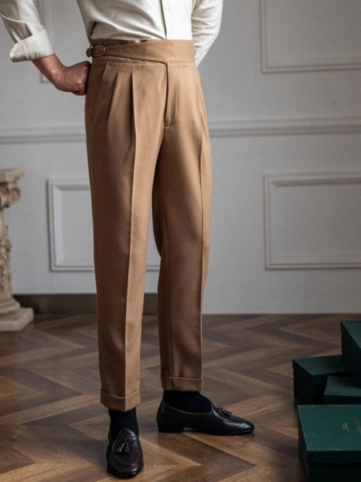 Boston Slim Fit Trousers – Chic Polyester Blend for Easy Elegance