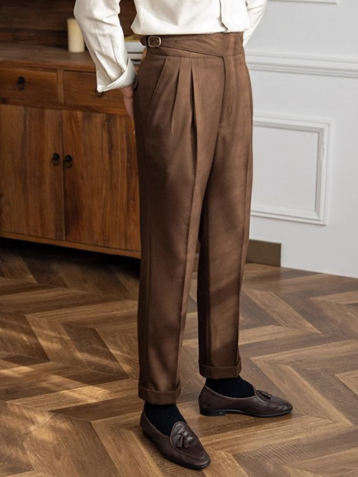 Boston Slim Fit Trousers – Chic Polyester Blend for Easy Elegance