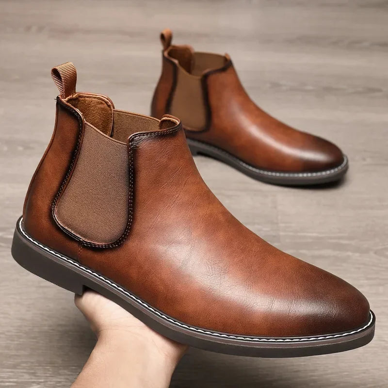 Brooklyn Men's Premium Leather Chelsea Boots – Cushioned Comfort & Flexible Fit