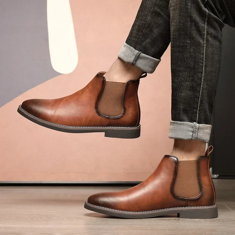 Brooklyn Men's Premium Leather Chelsea Boots – Cushioned Comfort & Flexible Fit
