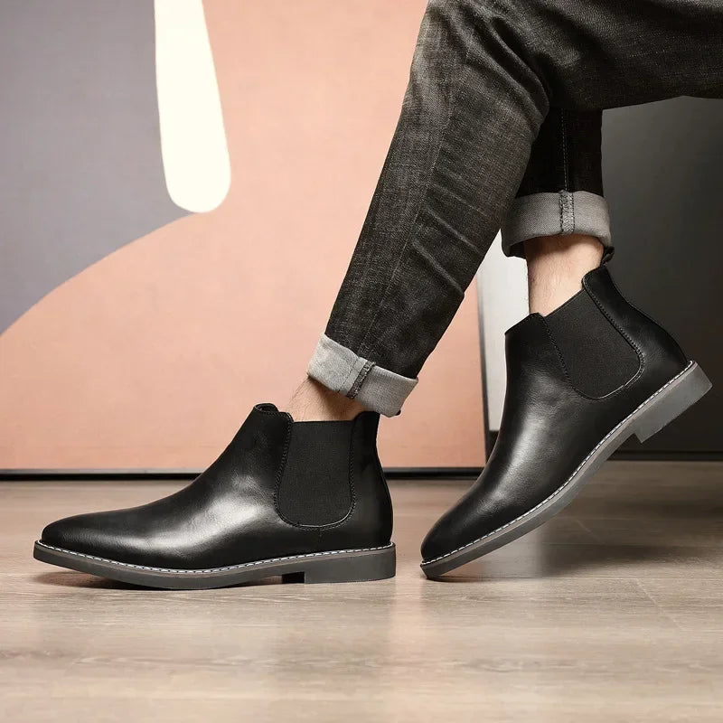 Brooklyn Men's Premium Leather Chelsea Boots – Cushioned Comfort & Flexible Fit