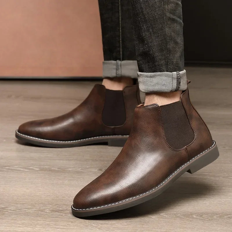 Brooklyn Men's Premium Leather Chelsea Boots – Cushioned Comfort & Flexible Fit