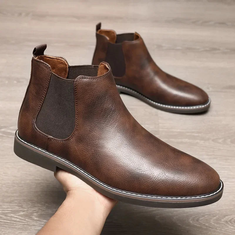 Brooklyn Men's Premium Leather Chelsea Boots – Cushioned Comfort & Flexible Fit