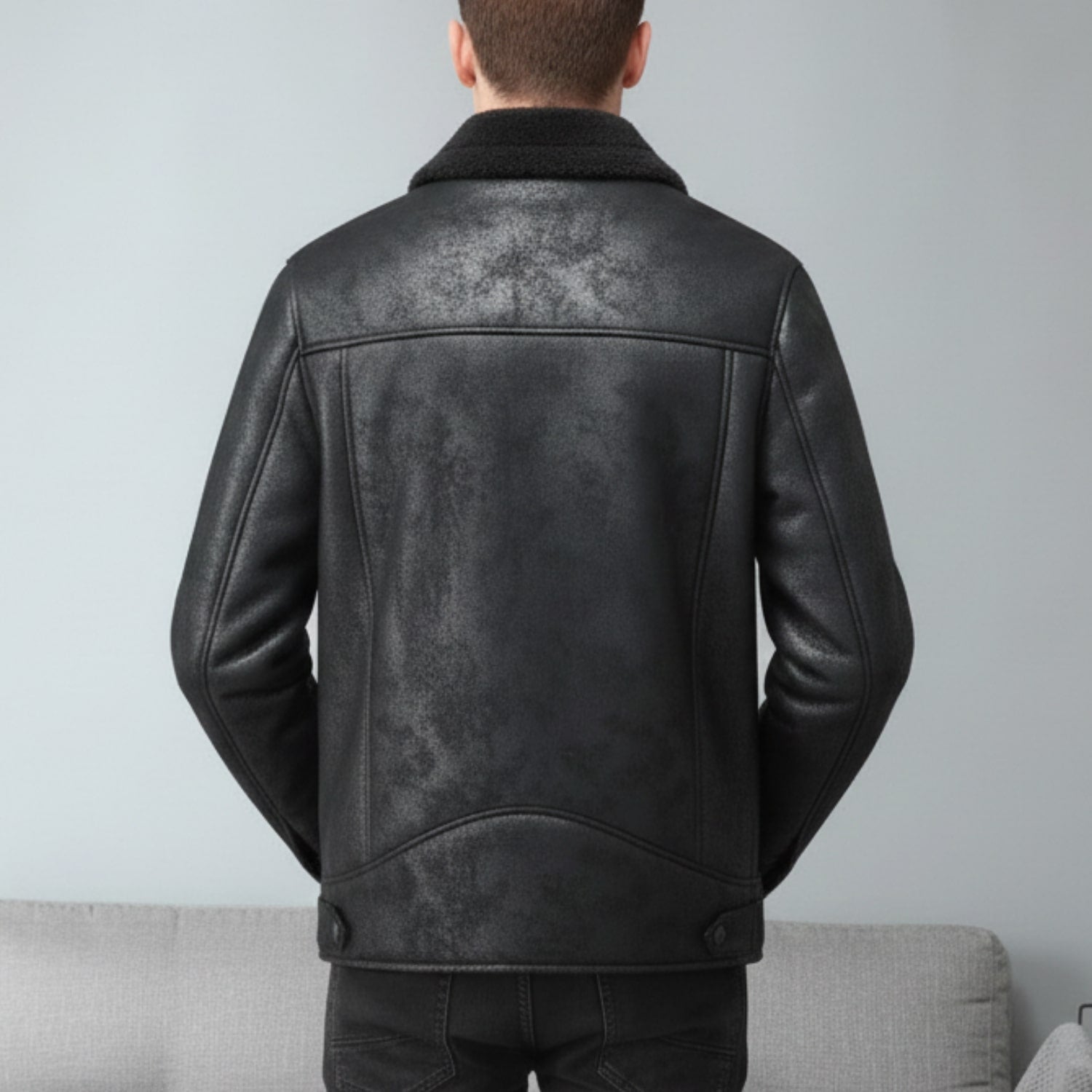Harlan Men's Suede-Style Shearling Coat – Ultimate Winter Jacket for Extreme Cold