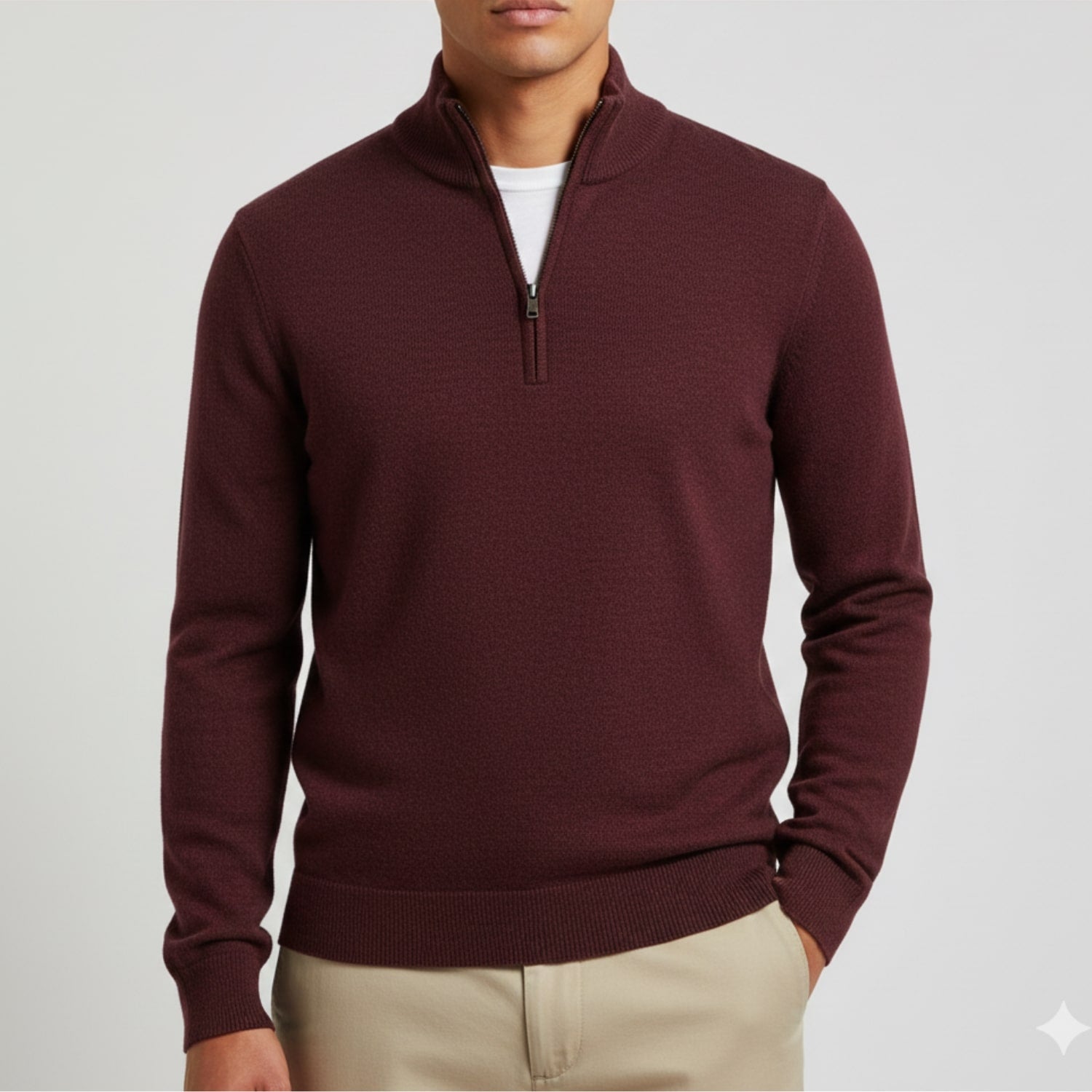 Ashton Men's Cotton Knit Quarter-Zip Pullover Sweater – Ideal for Layered Comfort