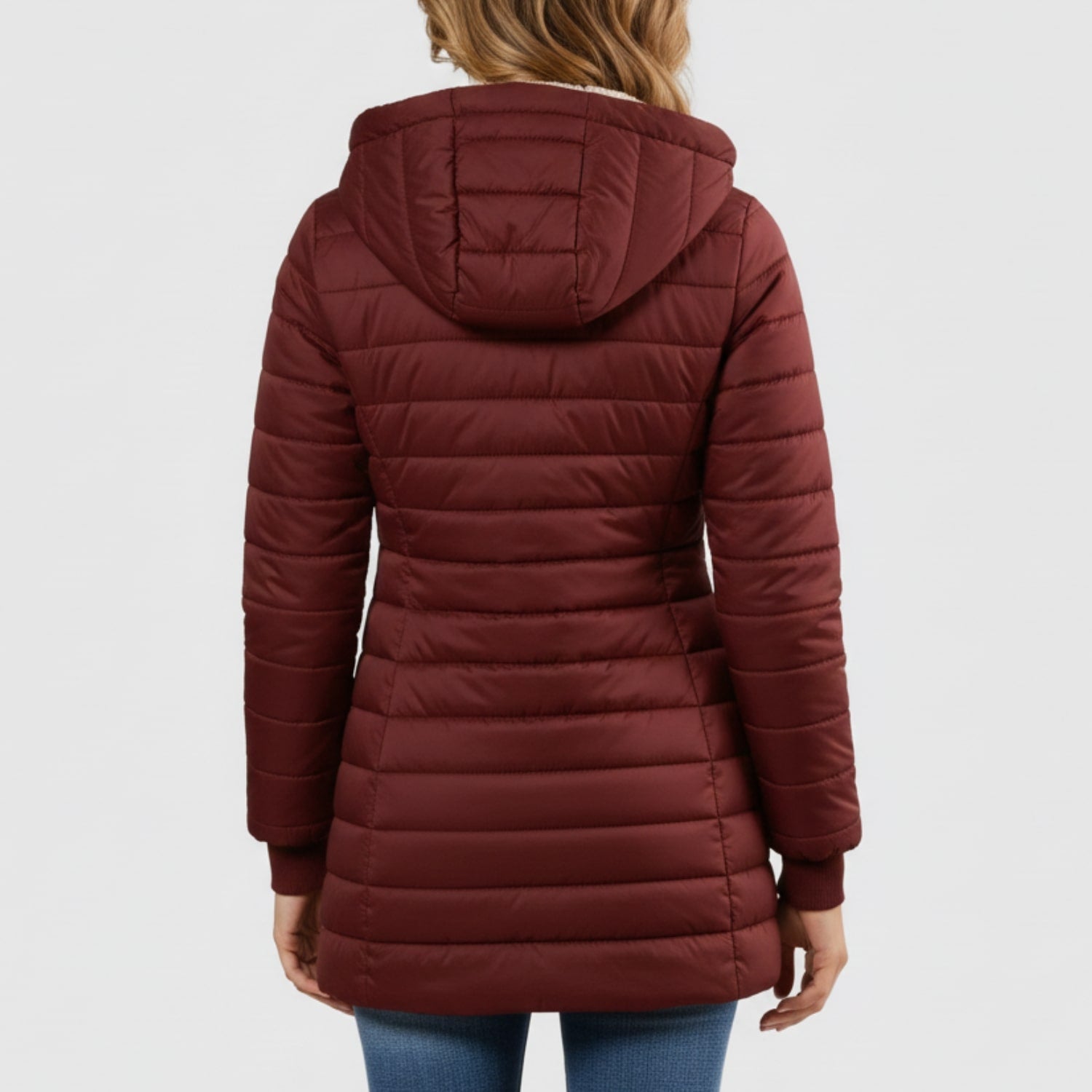 Adelise Women's Long Quilted Puffer Coat – Waterproof Winter Warmth Jacket
