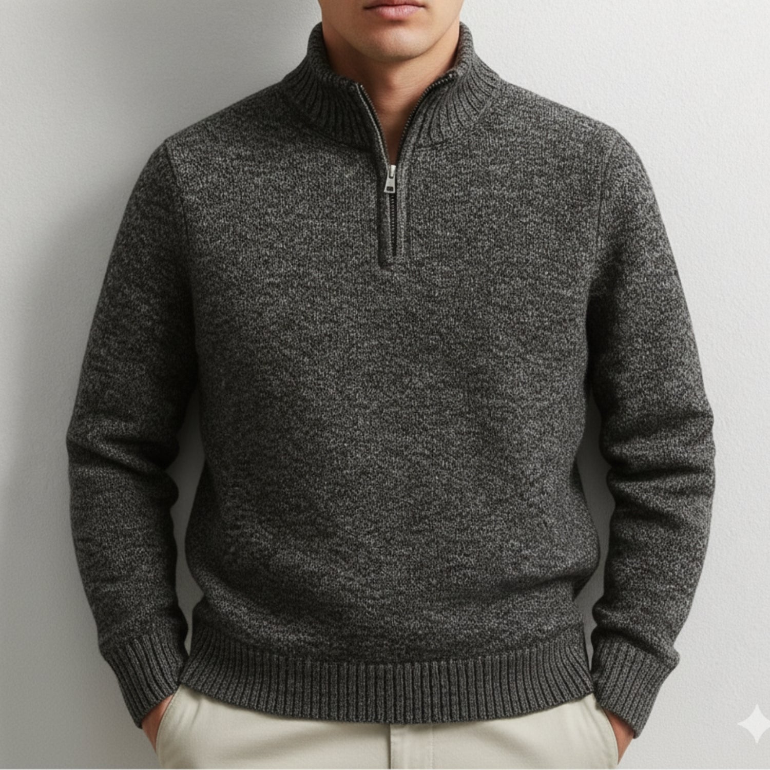 Ashton Men's Cotton Knit Quarter-Zip Pullover Sweater – Ideal for Layered Comfort