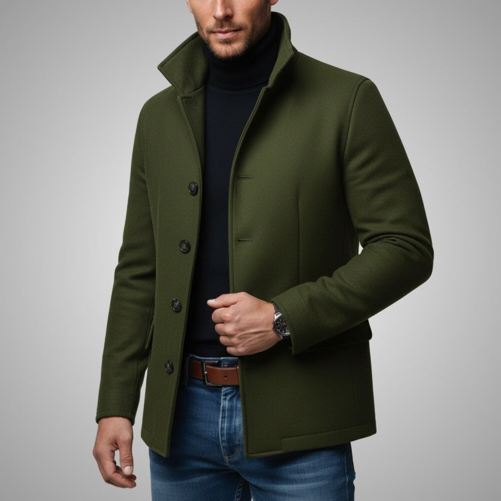 Fredd Men's Tailored Wool Blend Jacket – Premium Cold Weather Coat