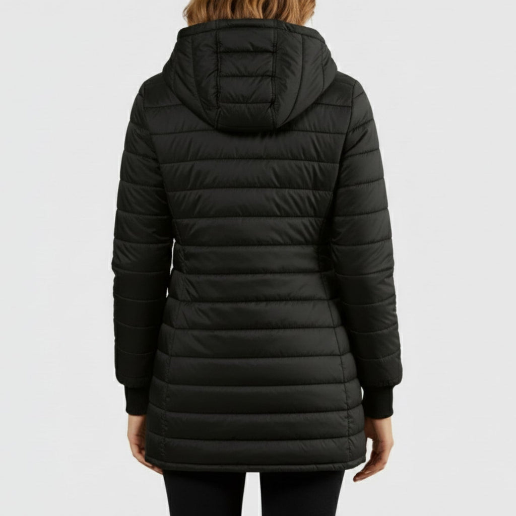Adelise Women's Long Quilted Puffer Coat – Waterproof Winter Warmth Jacket