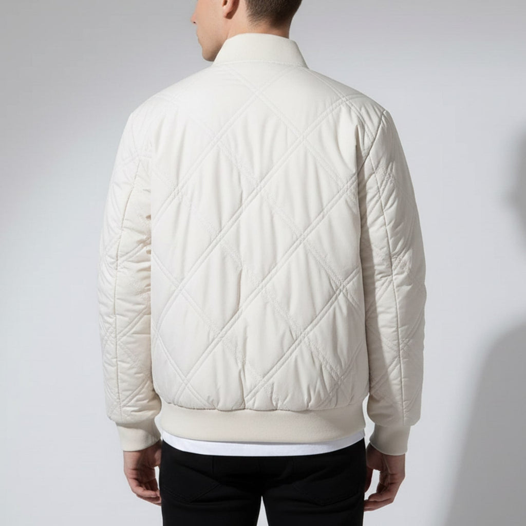 Fernan Men's Quilted Fleece-Lined Lightweight Bomber Jacket for Winter