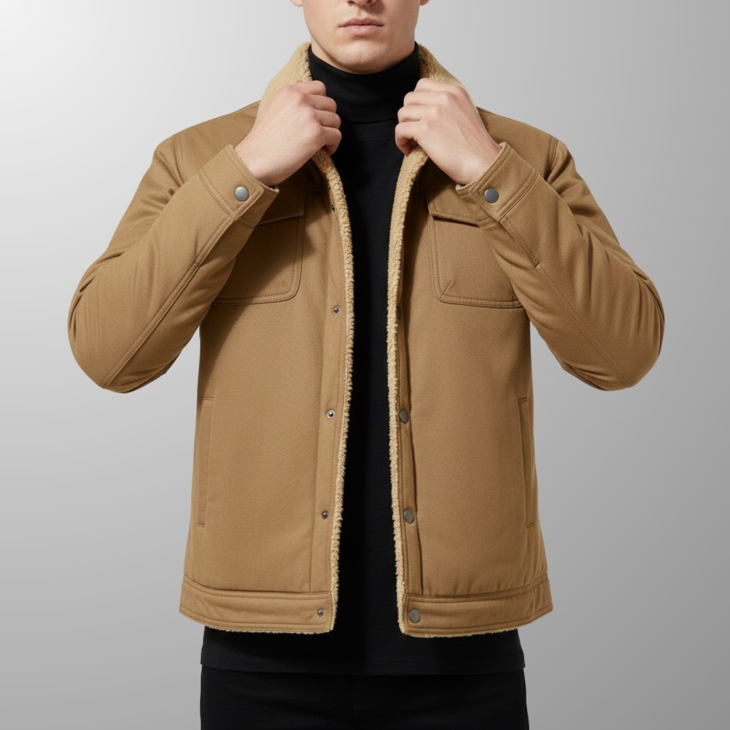 Calder Men's Soft Fleece Bomber Jacket – Classic Design with Zip Closure