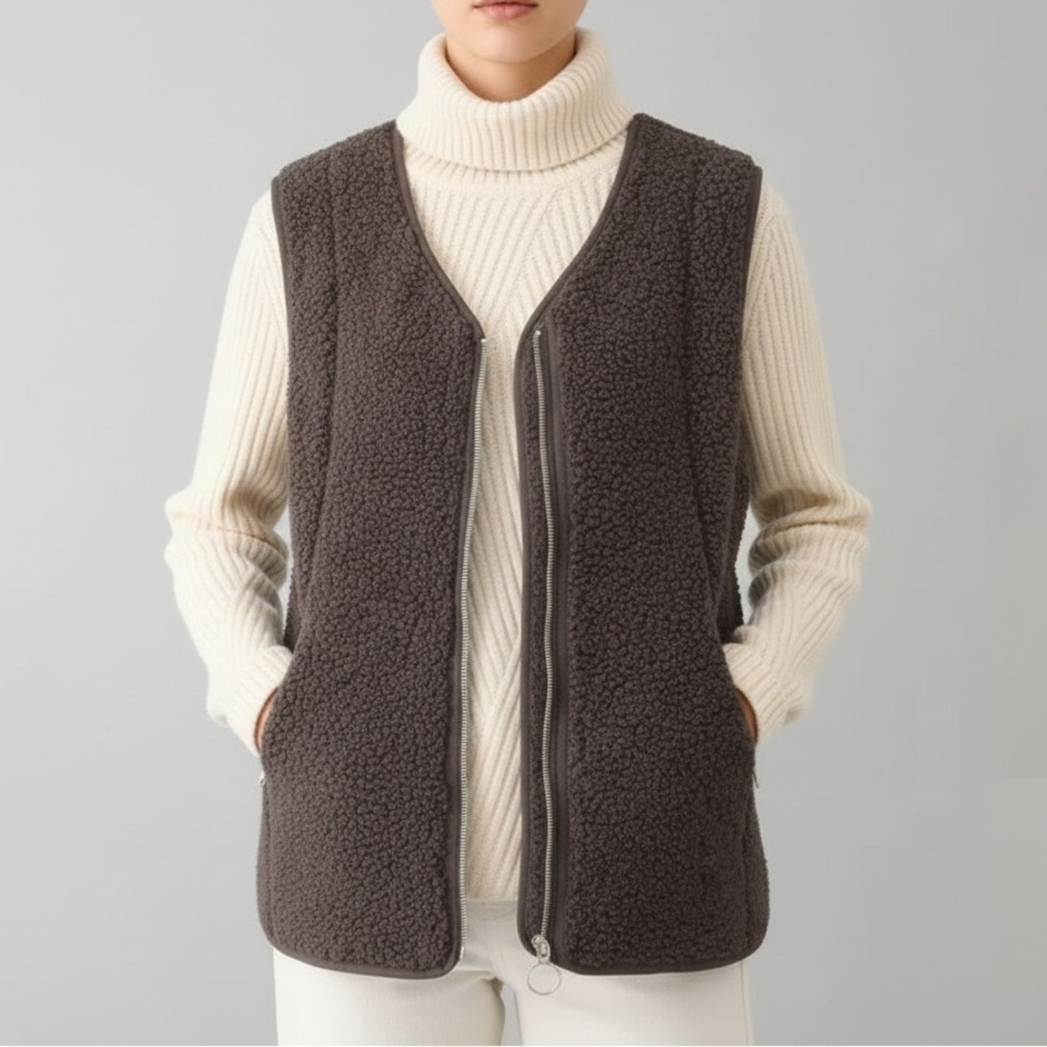 Herlene Women's Plush Shearling Fleece Vest – Lightweight Layer
