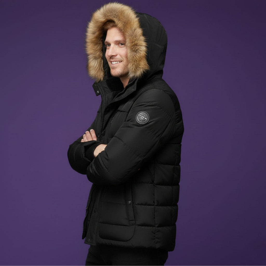 Harlan Men's Winter Coat – Hooded Jacket with Thick Fleece Lining and Cotton Shell
