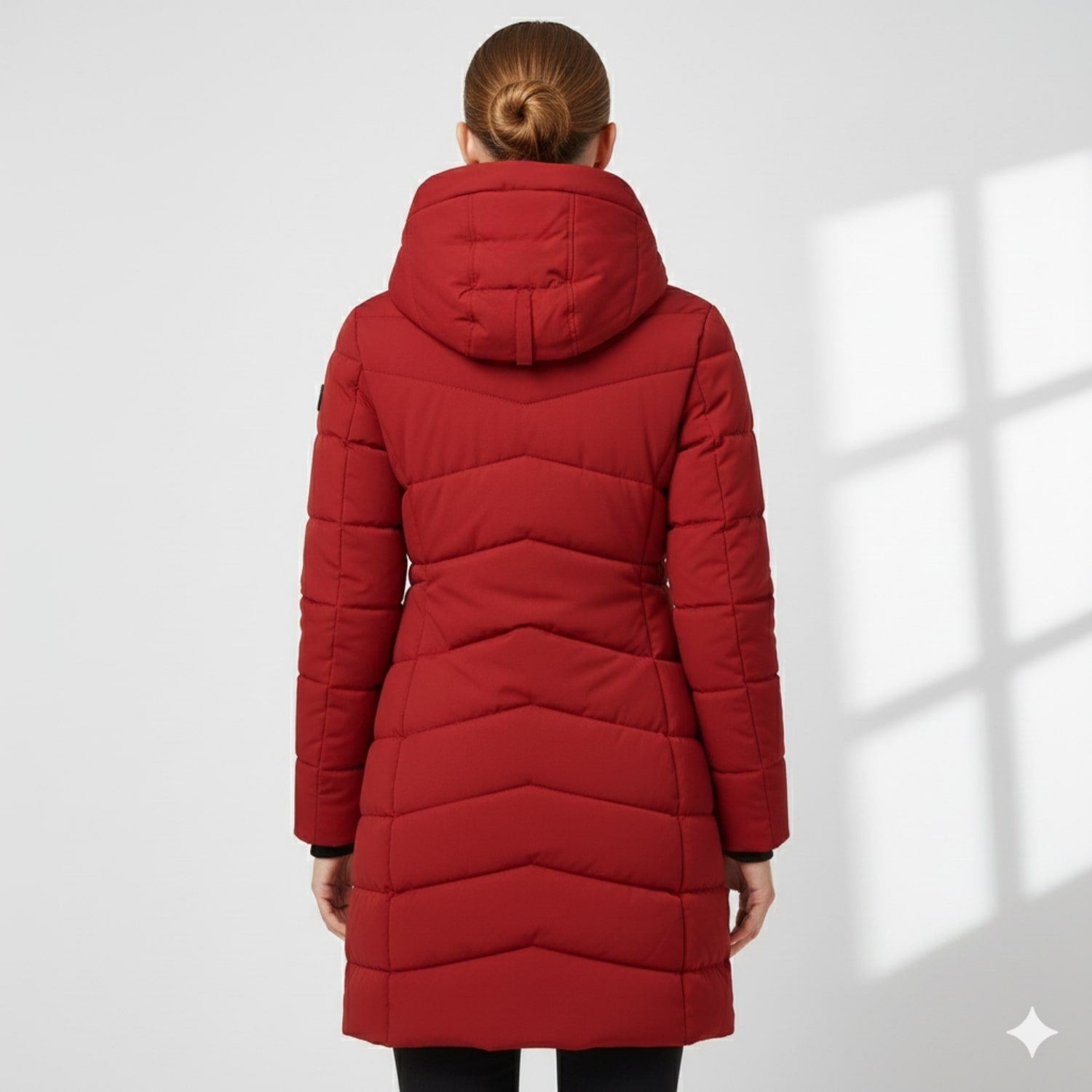 Elana Women's Full-Length Quilted Winter Coat with Hood & Plush Lining