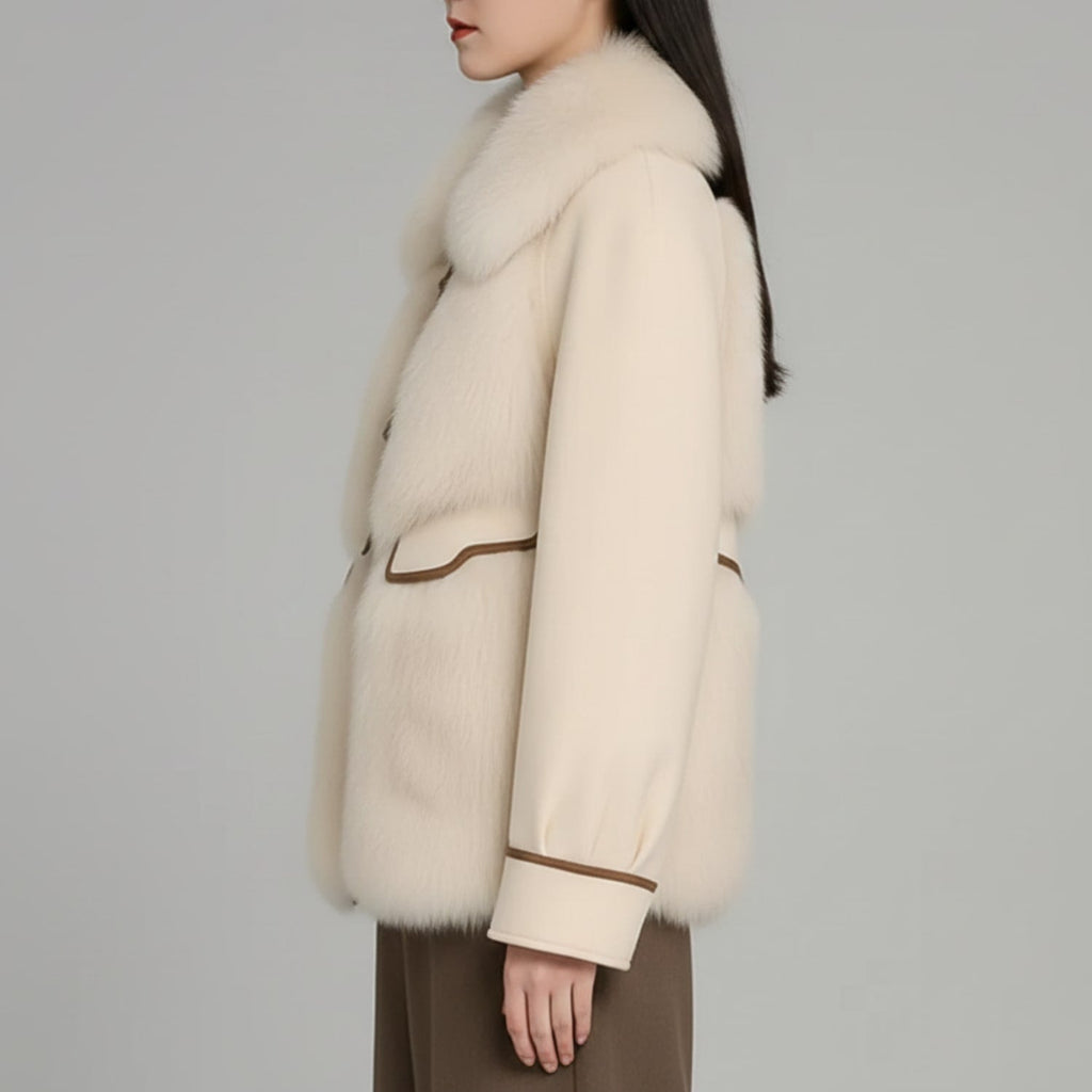 Almana Women's Luxurious Plush Fur Winter Coat with Toggle Closure