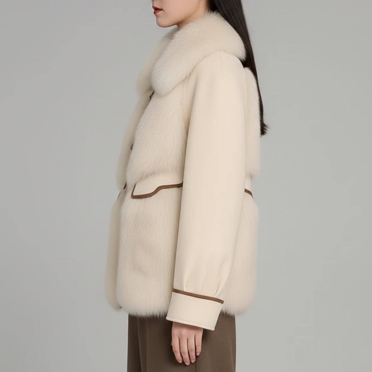 Almana Women's Luxurious Plush Fur Winter Coat with Toggle Closure