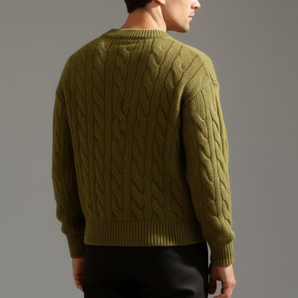 David Men's Cable Knit Cardigan – Classic Button-Up Style