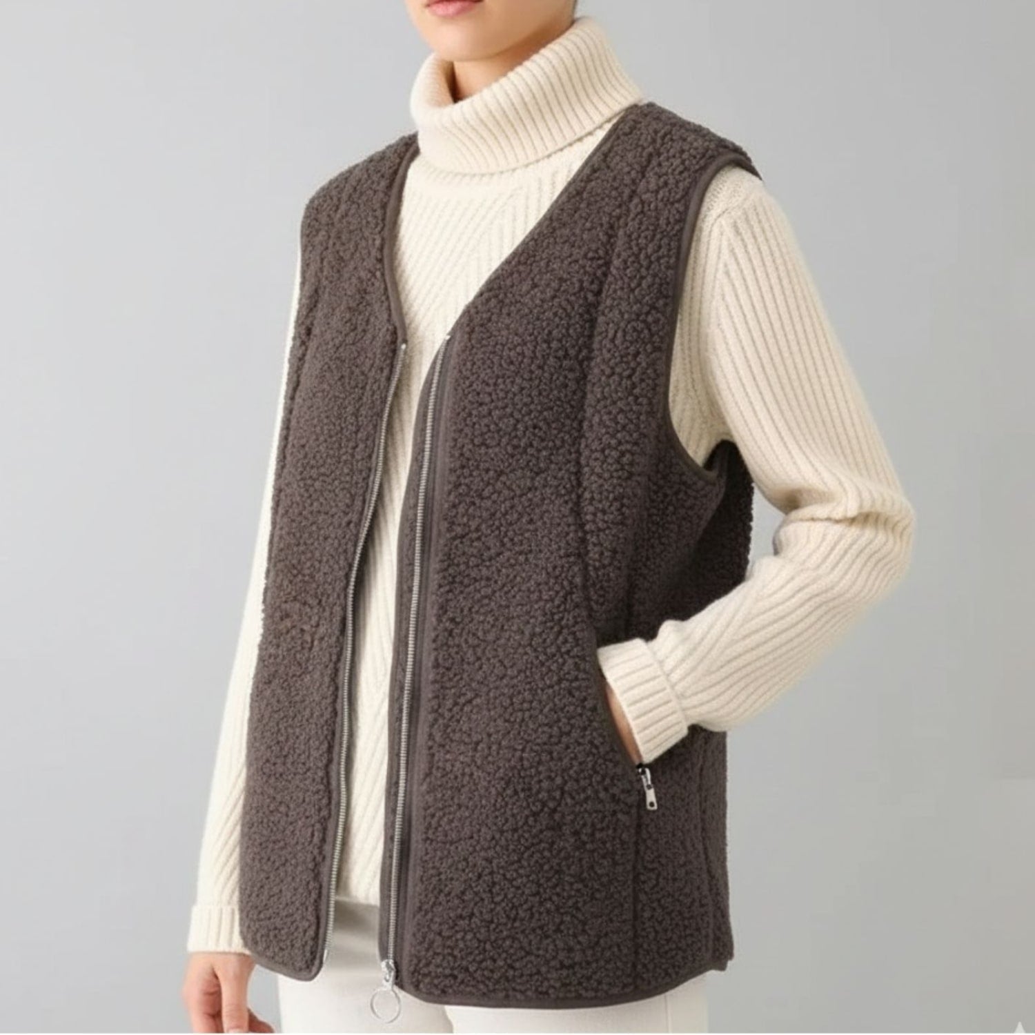 Herlene Women's Plush Shearling Fleece Vest – Lightweight Layer