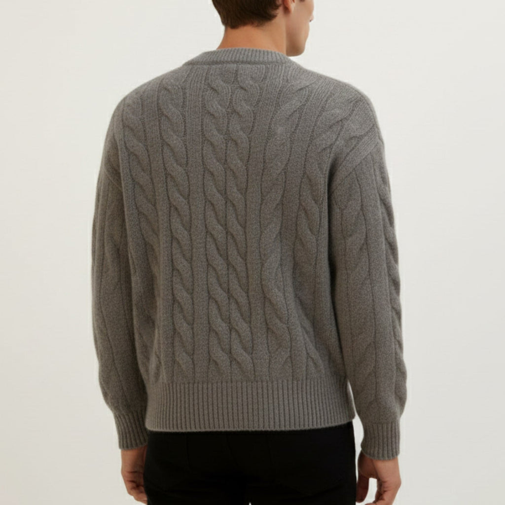 David Men's Cable Knit Cardigan – Classic Button-Up Style