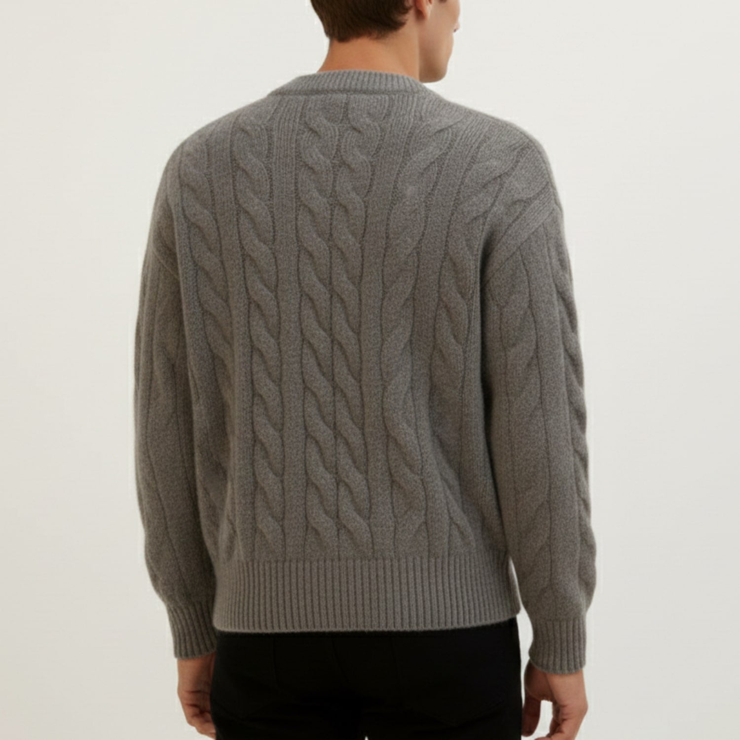 David Men's Cable Knit Cardigan – Classic Button-Up Style