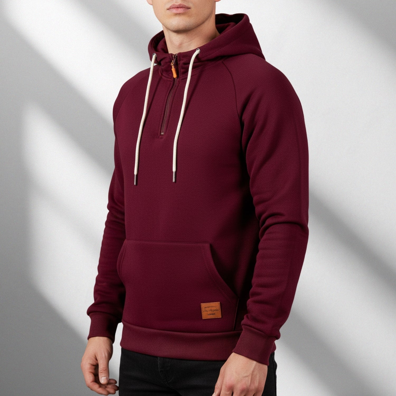Hendrix Men's Heavyweight Cotton Blend Zip-Up Hoodie with Multiple Pockets