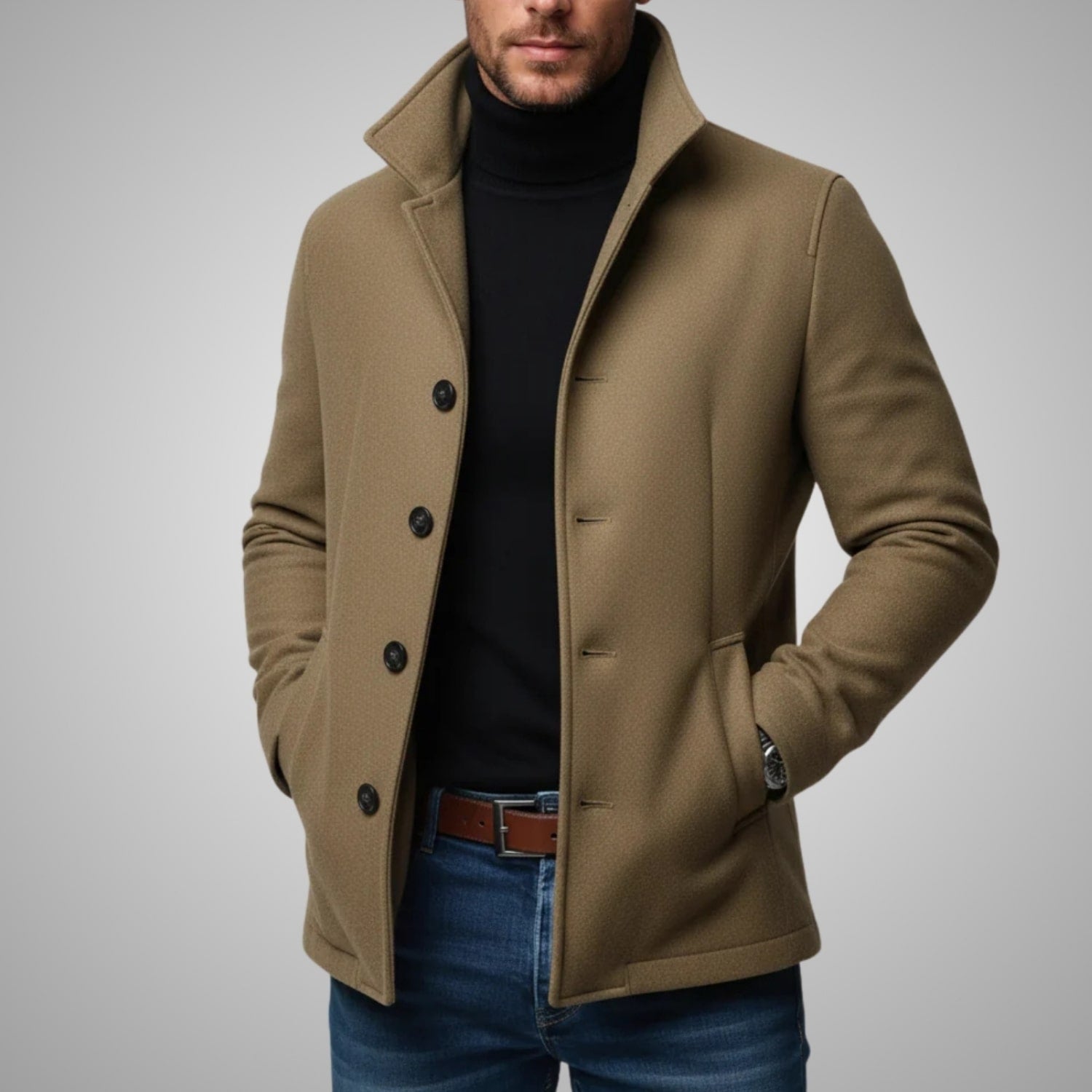 Fredd Men's Tailored Wool Blend Jacket – Premium Cold Weather Coat