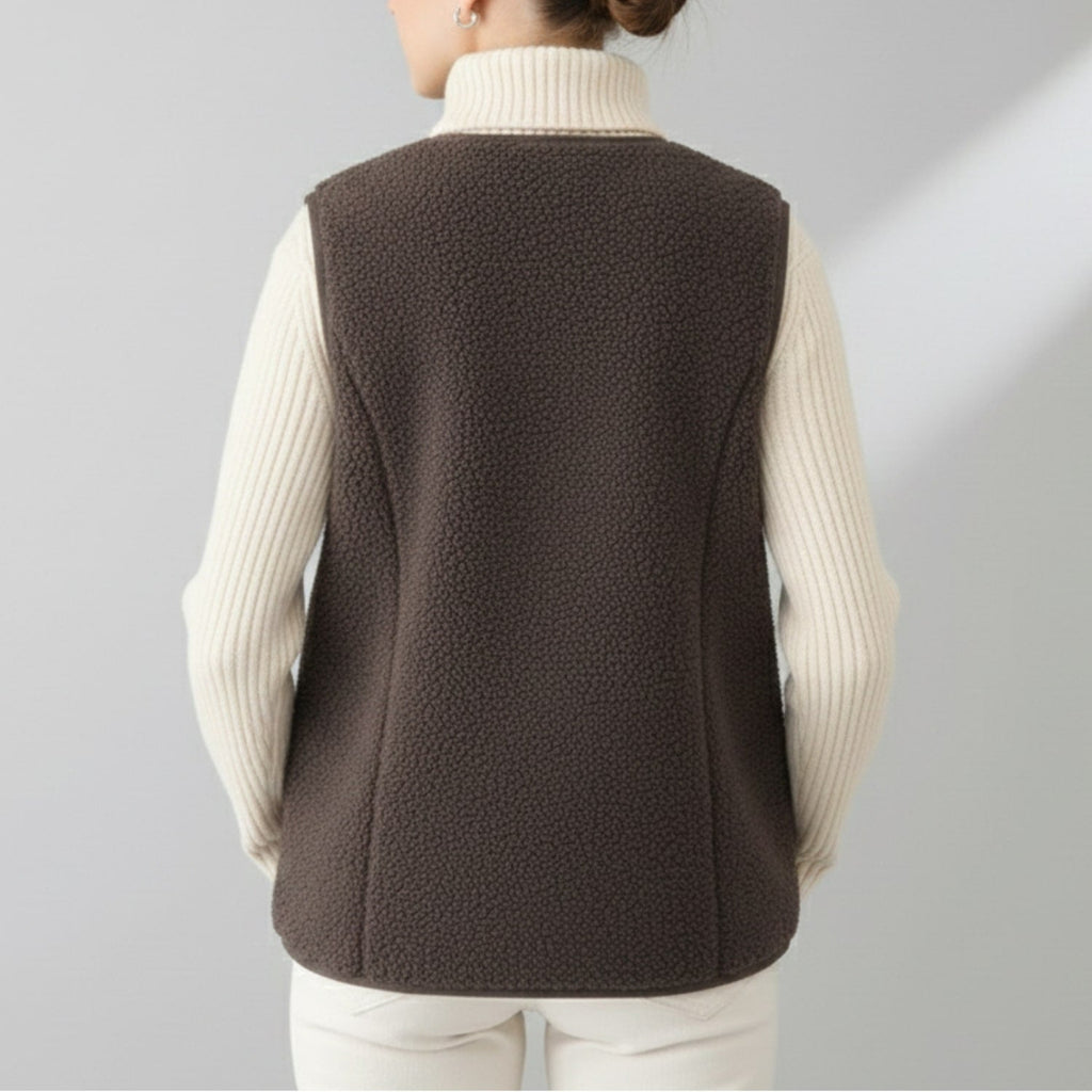 Herlene Women's Plush Shearling Fleece Vest – Lightweight Layer