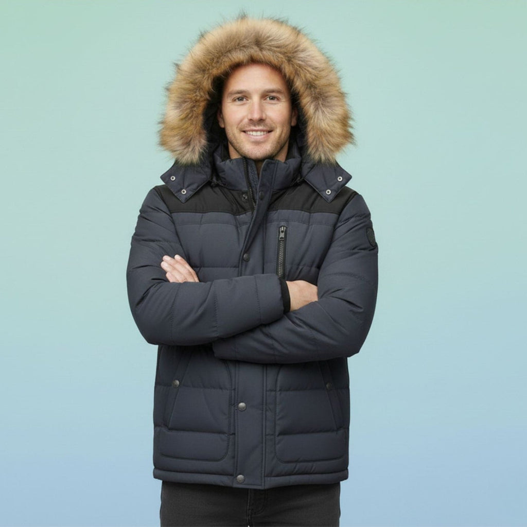 Harlan Men's Winter Coat – Hooded Jacket with Thick Fleece Lining and Cotton Shell