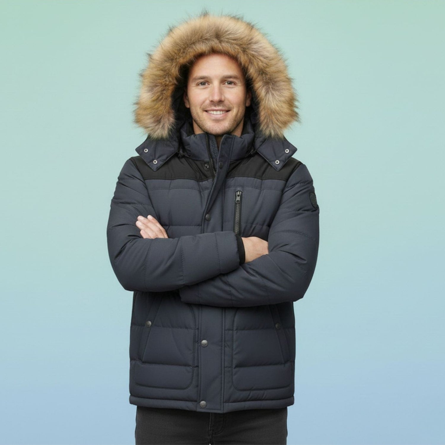 Harlan Men's Winter Coat – Hooded Jacket with Thick Fleece Lining and Cotton Shell