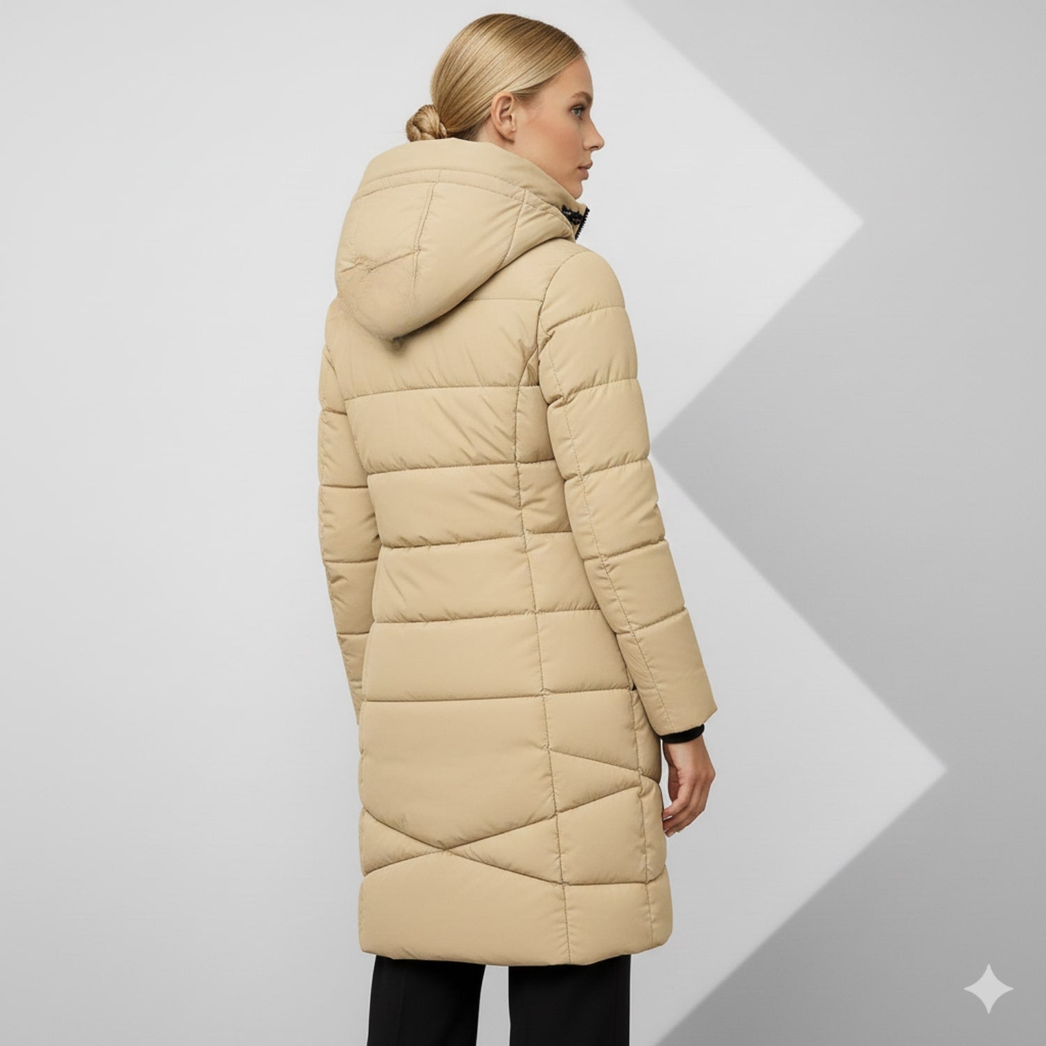 Elana Women's Full-Length Quilted Winter Coat with Hood & Plush Lining