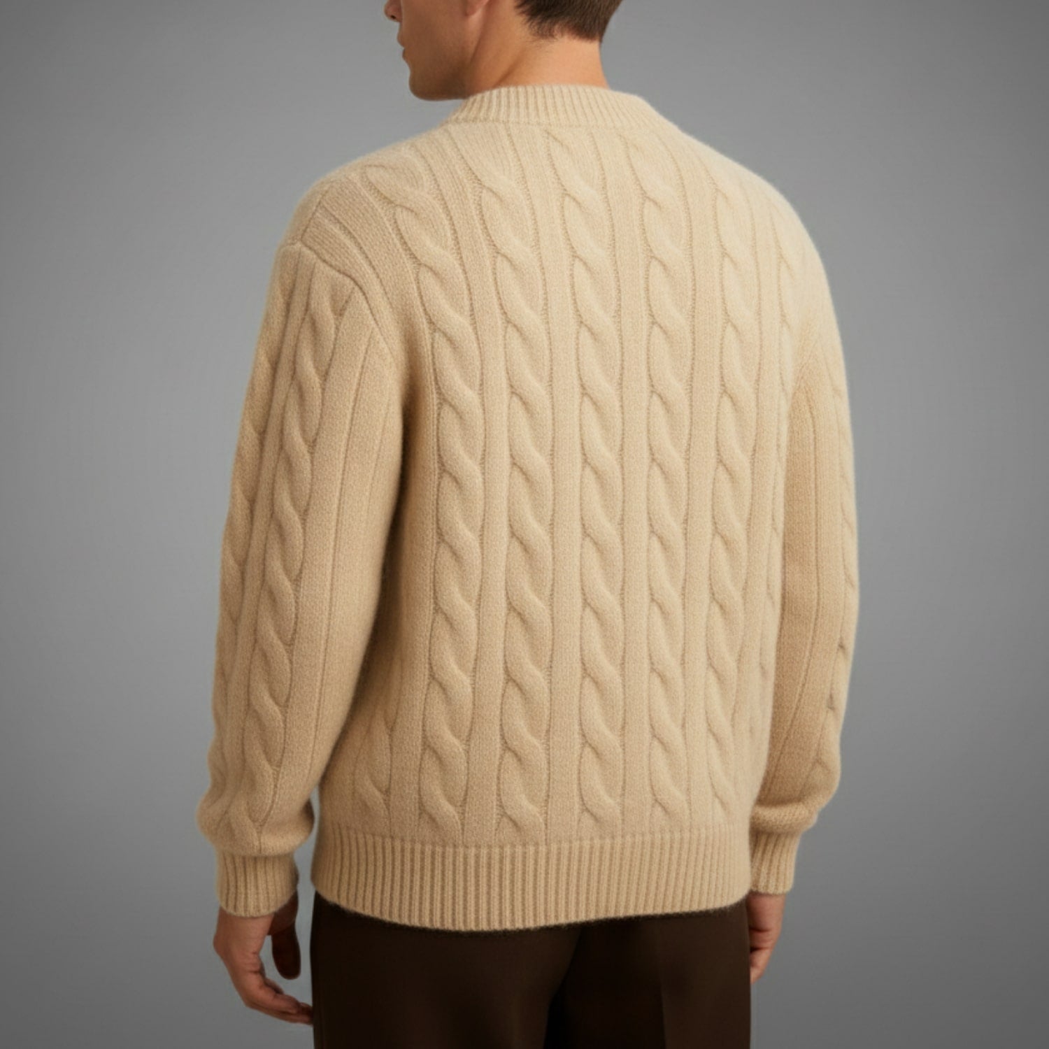 David Men's Cable Knit Cardigan – Classic Button-Up Style