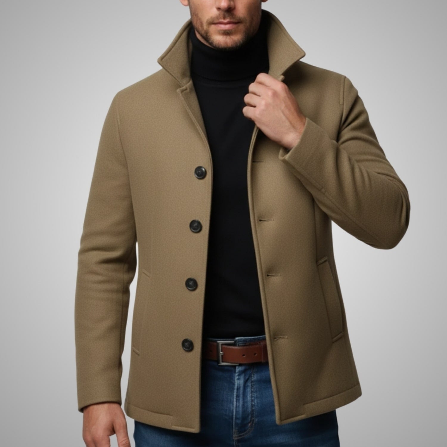 Fredd Men's Tailored Wool Blend Jacket – Premium Cold Weather Coat