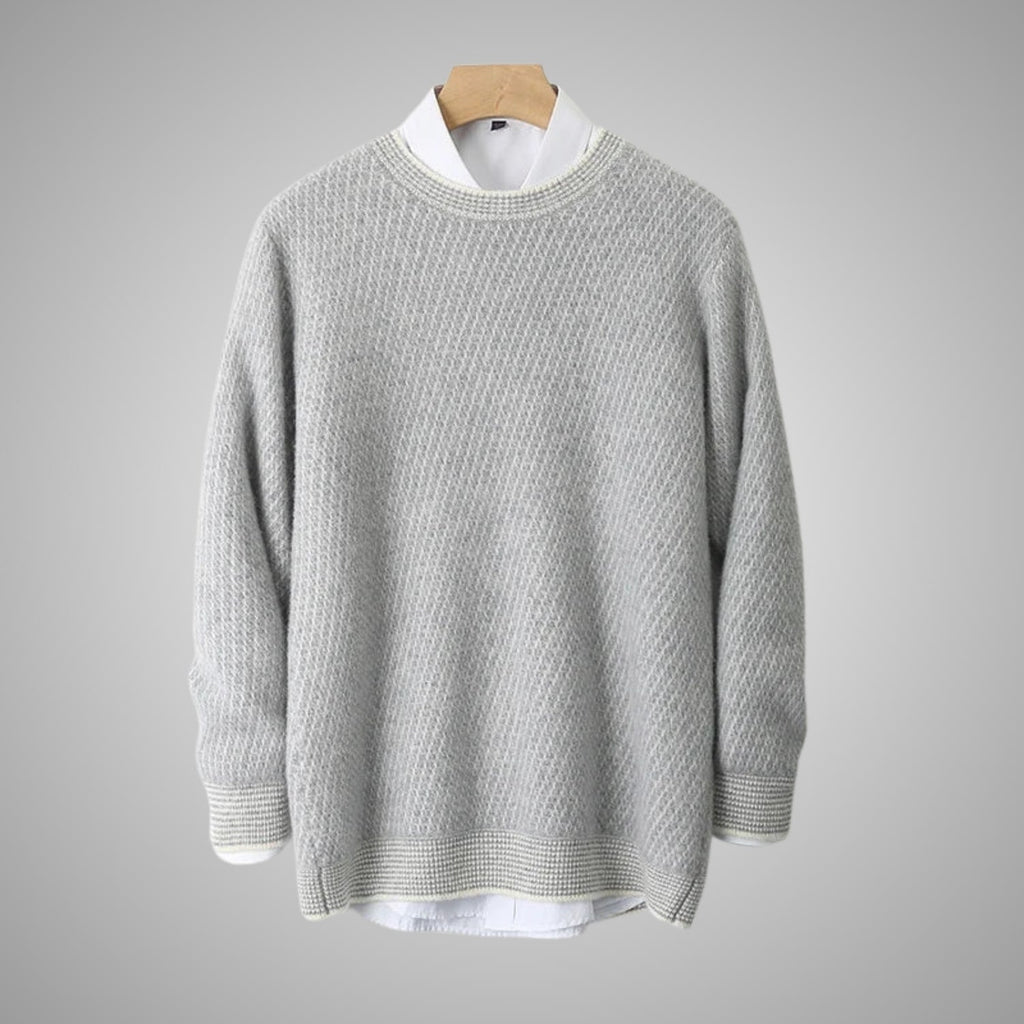 Alvino Men's Ribbed Knit Crewneck Sweater – Soft Pullover