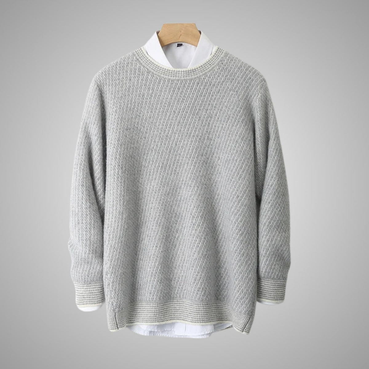 Alvino Men's Ribbed Knit Crewneck Sweater – Soft Pullover