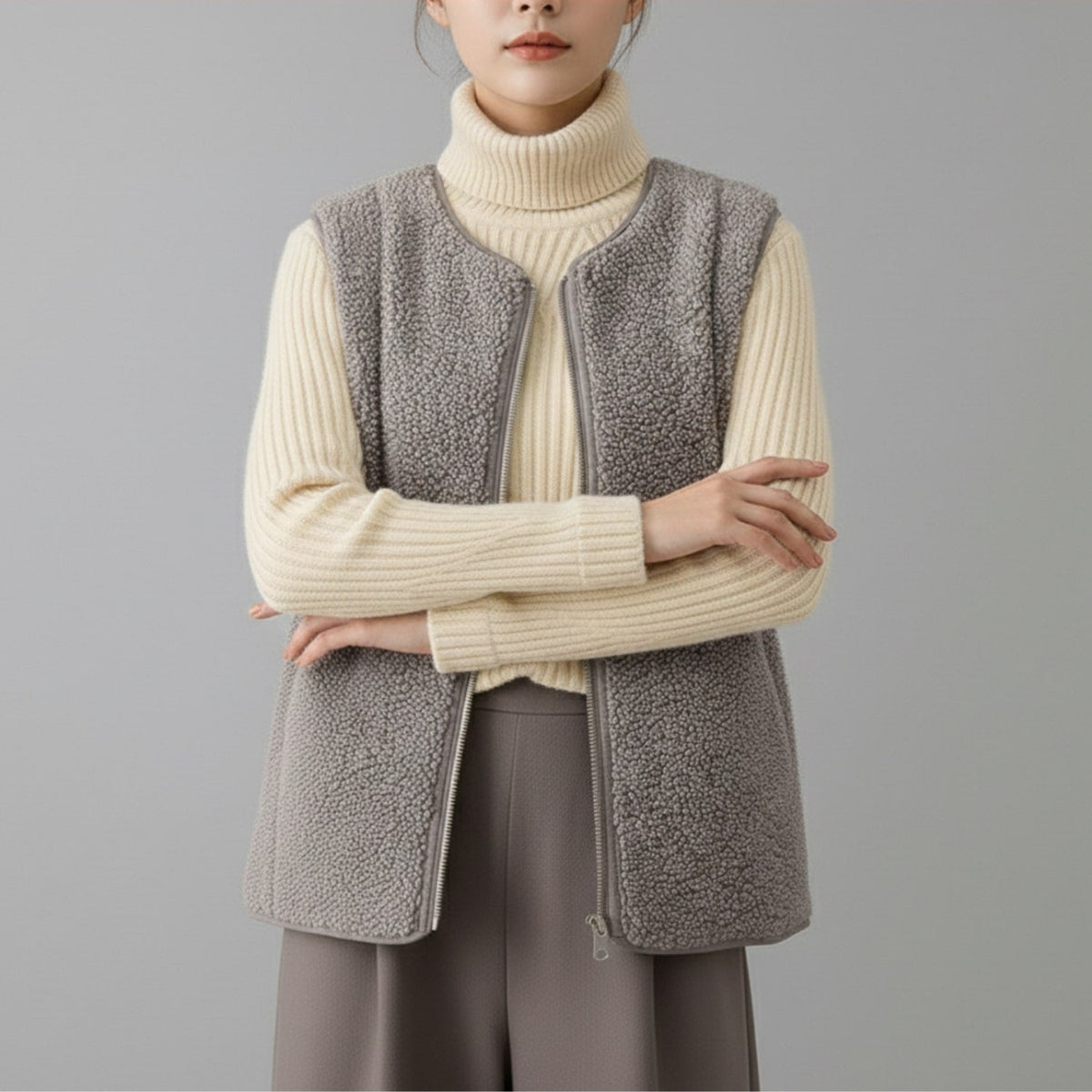 Herlene Women's Plush Shearling Fleece Vest – Lightweight Layer