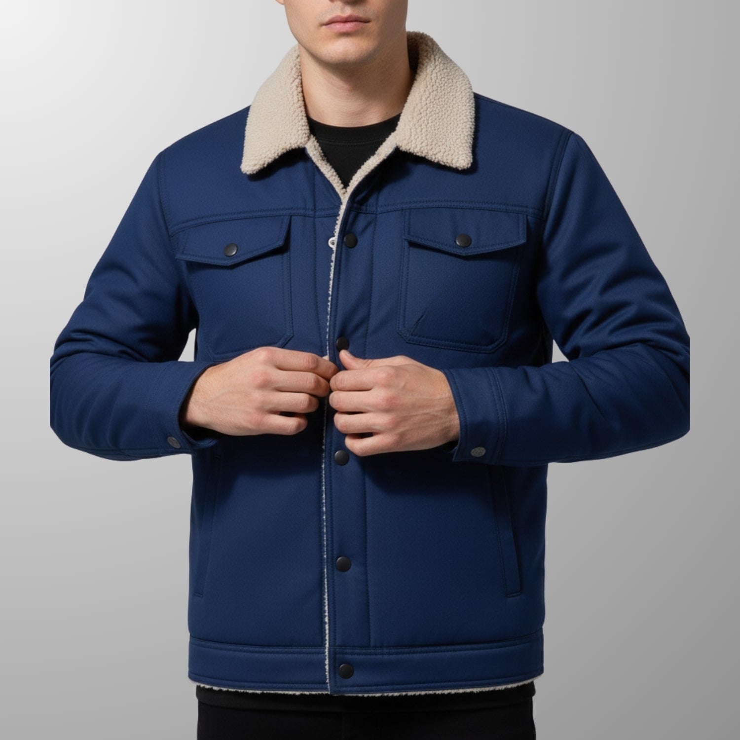 Calder Men's Soft Fleece Bomber Jacket – Classic Design with Zip Closure