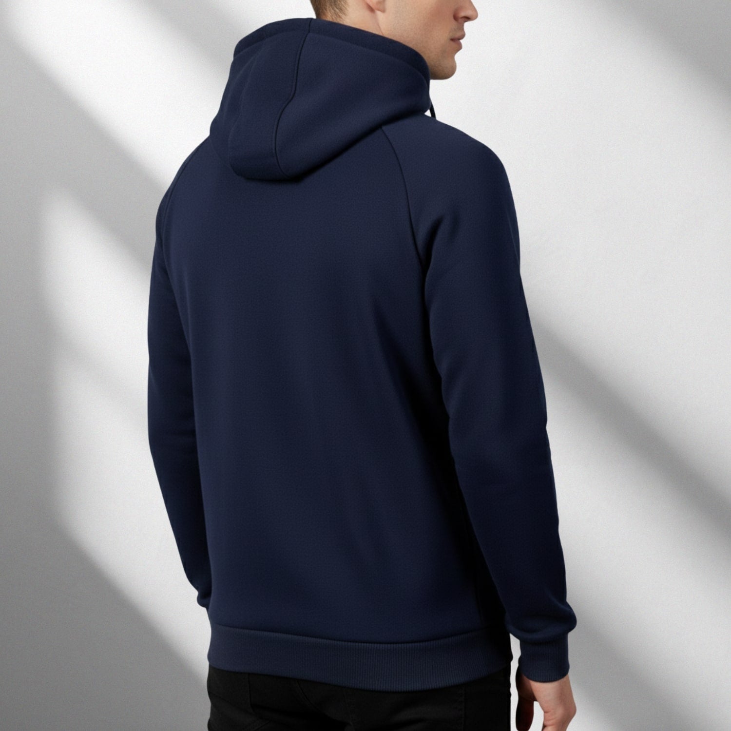 Hendrix Men's Heavyweight Cotton Blend Zip-Up Hoodie with Multiple Pockets