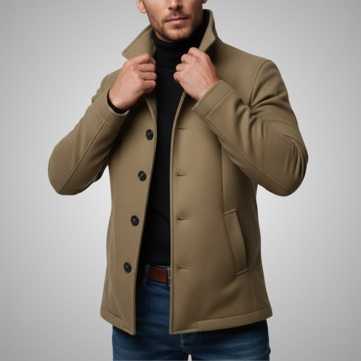 Fredd Men's Tailored Wool Blend Jacket – Premium Cold Weather Coat