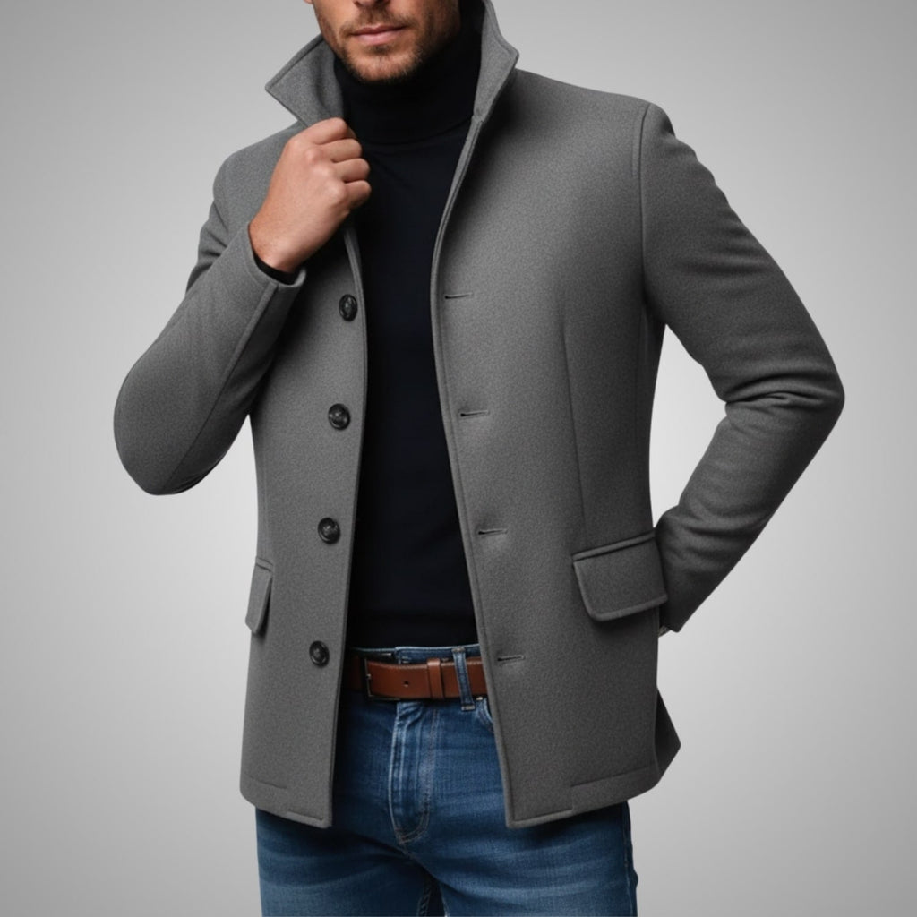 Fredd Men's Tailored Wool Blend Jacket – Premium Cold Weather Coat