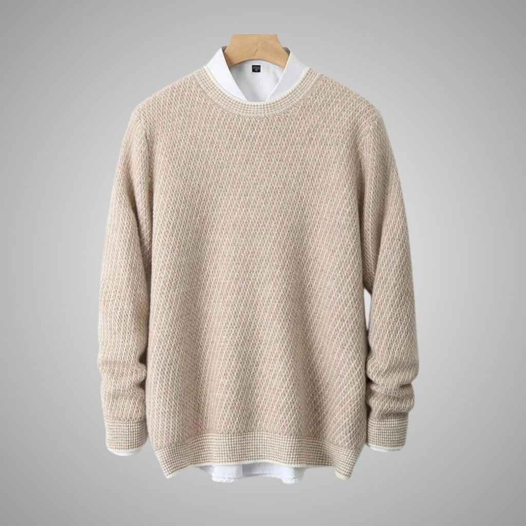Alvino Men's Ribbed Knit Crewneck Sweater – Soft Pullover