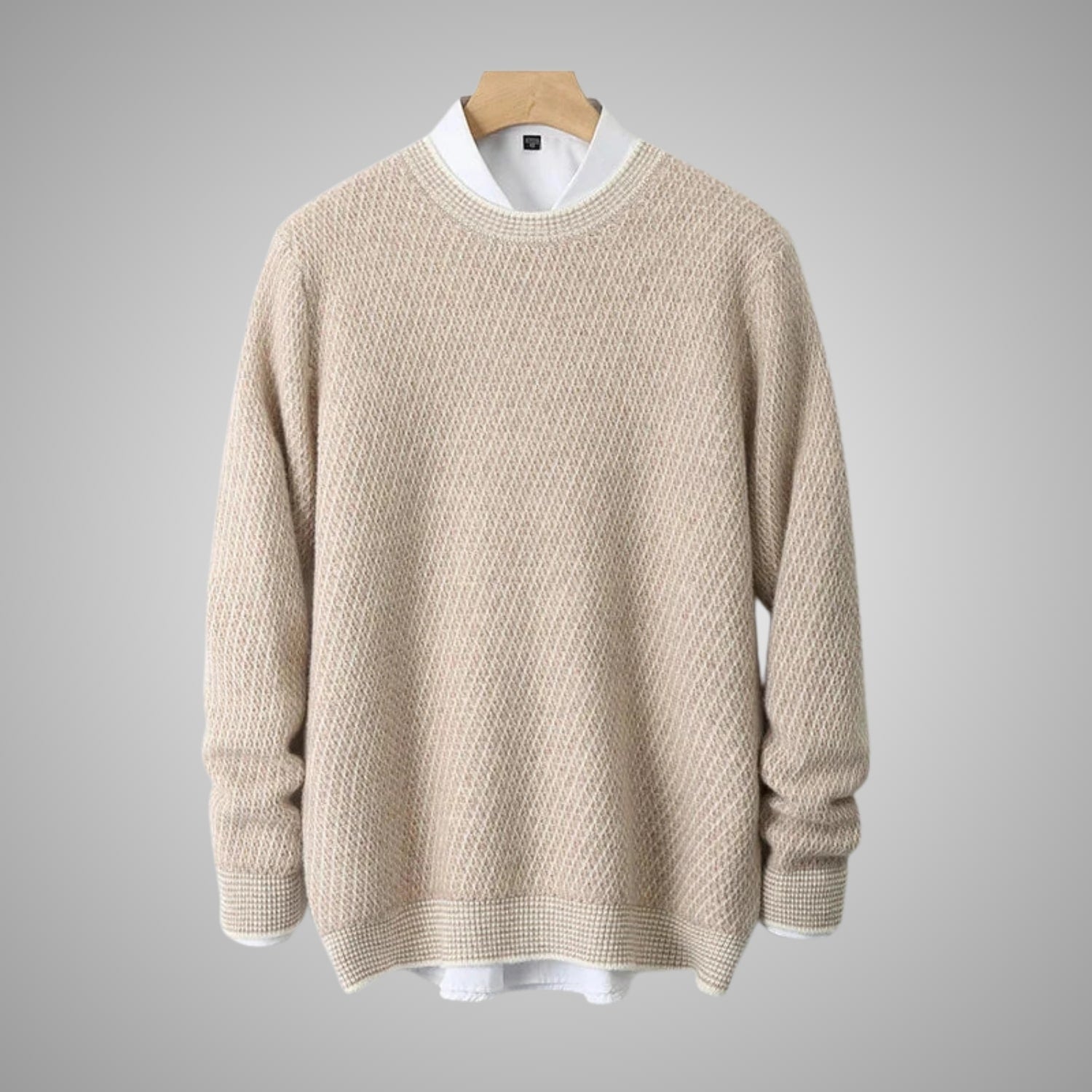 Alvino Men's Ribbed Knit Crewneck Sweater – Soft Pullover