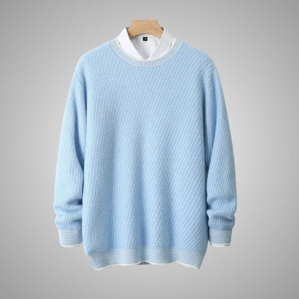 Alvino Men's Ribbed Knit Crewneck Sweater – Soft Pullover